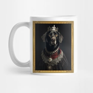 Majestic Black Labrador Retriever - Medieval English Queen (Framed) Mug